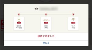 Japan Connected-free Wi-Fi 接続成功画面
